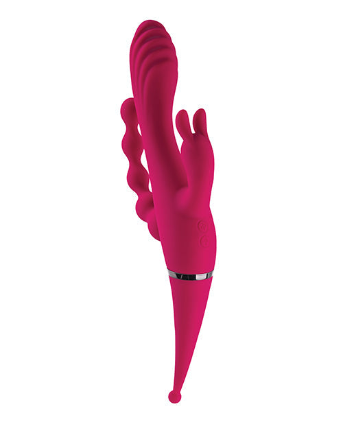 Pink silicone tool with a white background