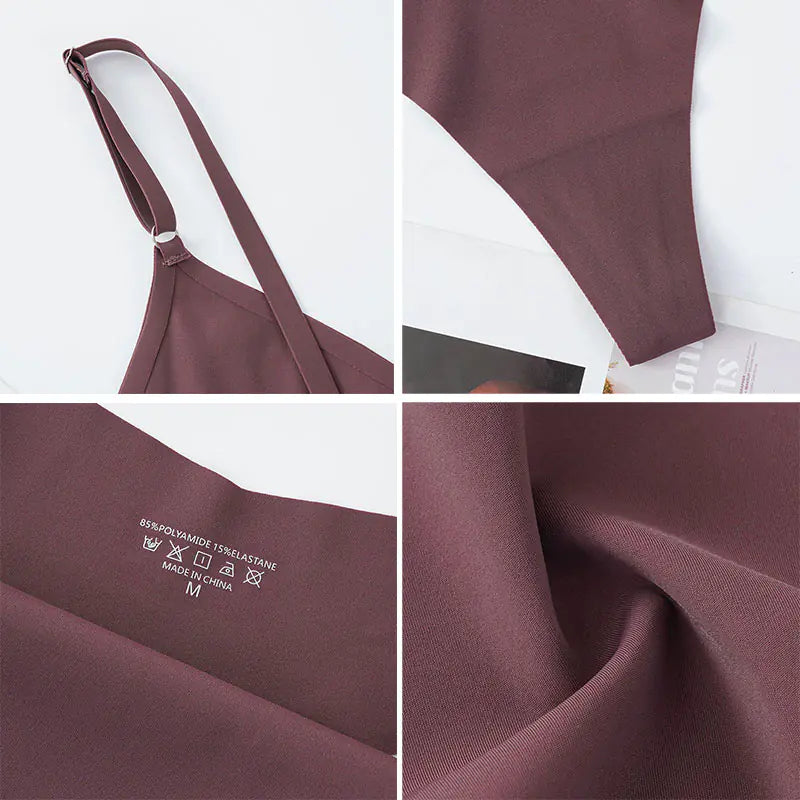 Women’s Seamless Ice Silk Bra and Thong Lingerie Set