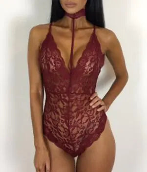 Lace Women's Lingerie with Floral Cutouts