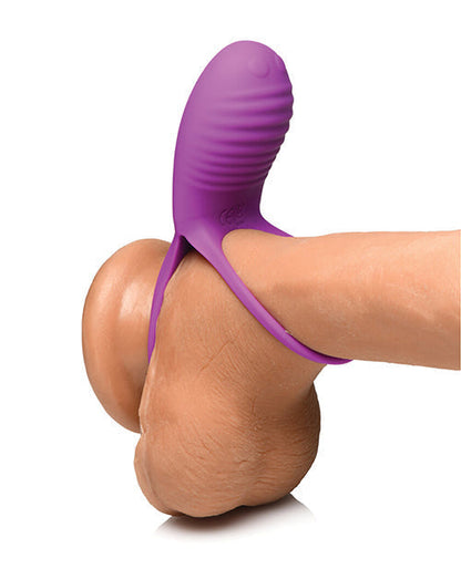 Purple silicone ring on a white background
