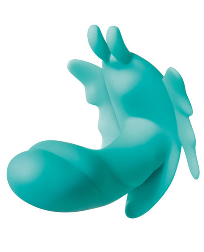 Turquoise silicone product on a white background