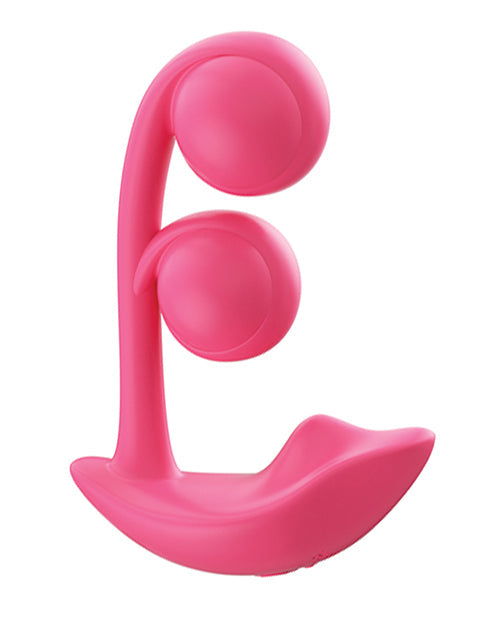 Pink handheld massager on a white background
