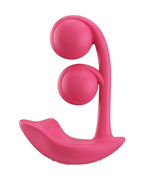Pink handheld massager on a white background