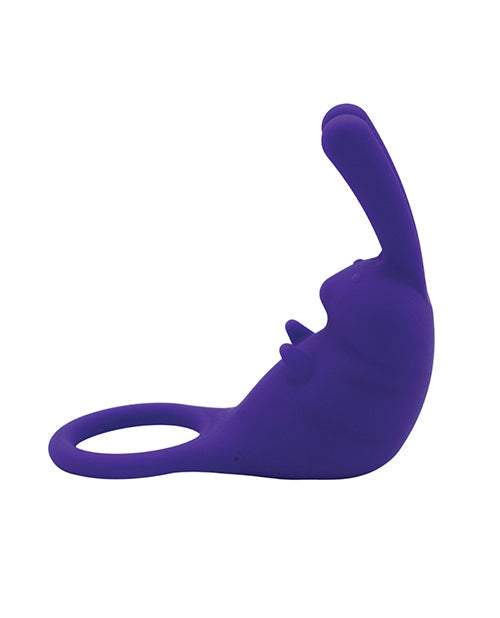 Purple silicone product on a white background