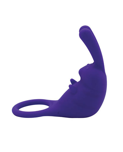 Purple silicone product on a white background