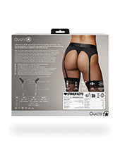 Oxbow women's sheer black tights packaging with model wearing tights.