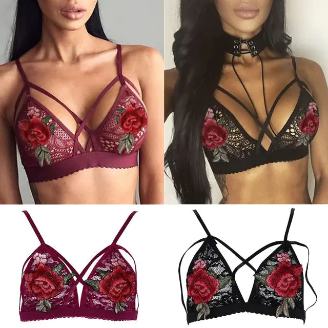 Lace Embroidered Lingerie Cami Bra