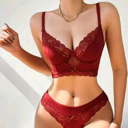 4PCS Women's Sexy Embroidered Lingerie Set