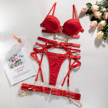 Metal Chain Lingerie Set (4 Pieces)