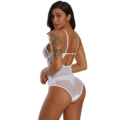 Lace and Sheer Sexy Bodysuit