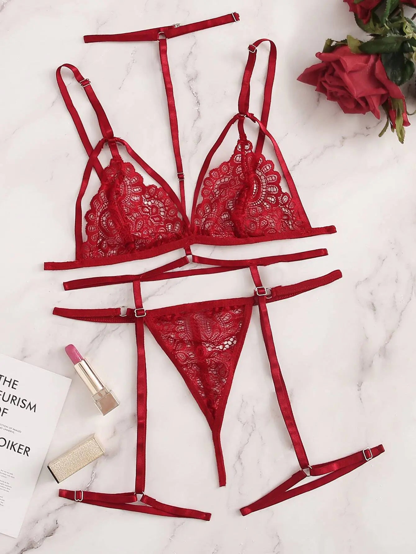 Lingerie Set with Neck and Leg Rings