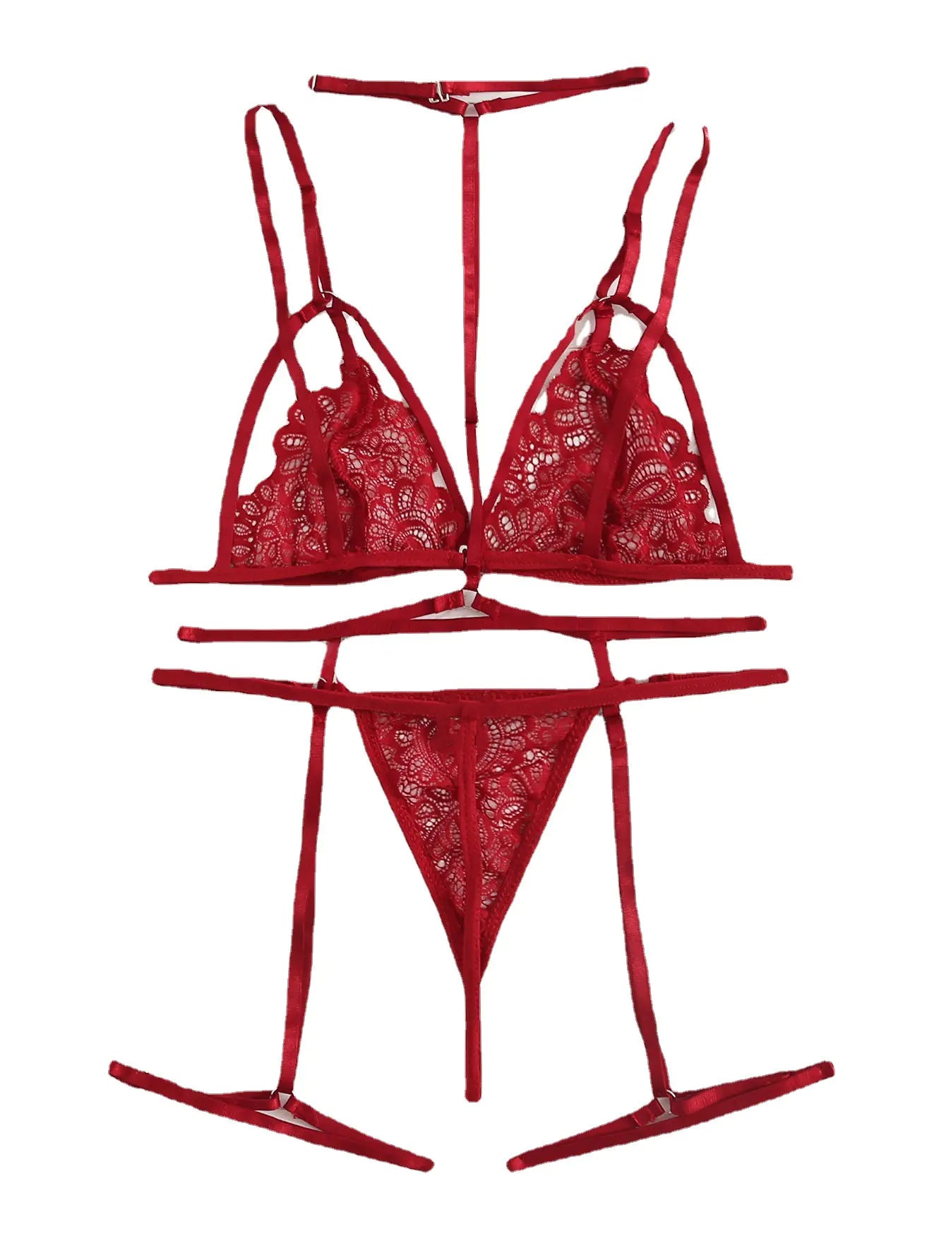 Lingerie Set with Neck and Leg Rings