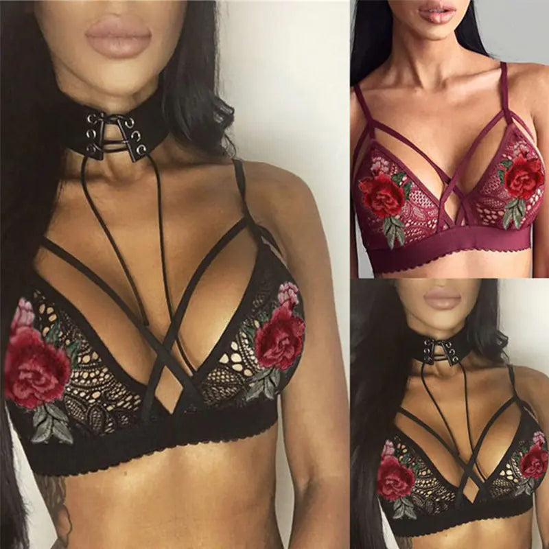 Lace Embroidered Lingerie Cami Bra